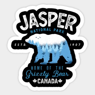 Jasper National Park Grizzly Bear Vintage Look Sticker